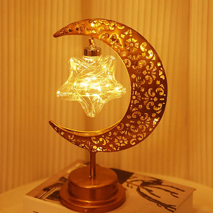 Eid Mubarak Star Moon Light Bedroom LED Table Lamp Oh oh Perfect for Celebrating Eid, Ramadan, and Special Occasions