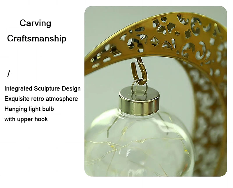 Eid Mubarak Star Moon Light Bedroom LED Table Lamp Oh oh Perfect for Celebrating Eid, Ramadan, and Special Occasions