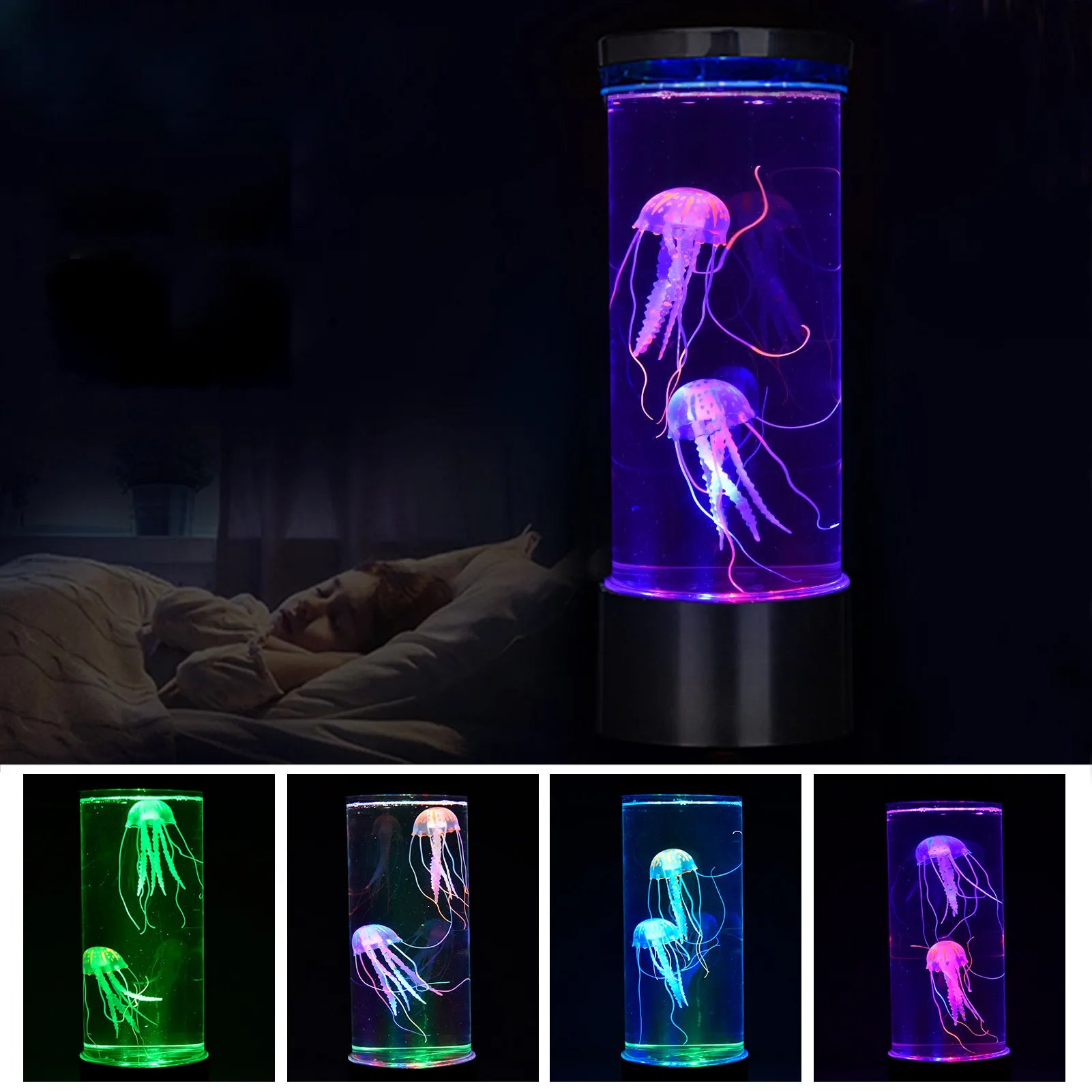 Jellyfish LED Night Light – Remote-Controlled, Color-Changing Aquarium Lamp, USB Charging, Perfect Birthday Gift for Kids - Bilankas.world