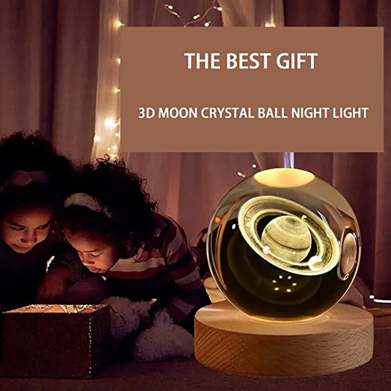 LED Milky Way Galaxy Crystal Ball Night Light – Ambient Bedroom Lamp & Creative Gift - Bilankas.world