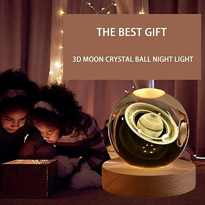 LED Milky Way Galaxy Crystal Ball Night Light – Ambient Bedroom Lamp & Creative Gift - Bilankas.world