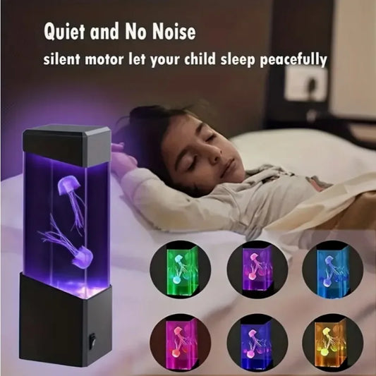 Mini Jellyfish LED Night Light – USB-Powered, Multi-Color Bedside Lamp for Kids' Room Decoration - Bilankas.world