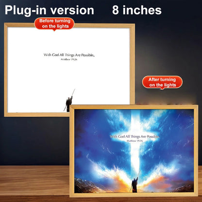 LED Light Frame, 4D Luminous Wall Art | Faith-Inspired Decor for Home and Bedroom