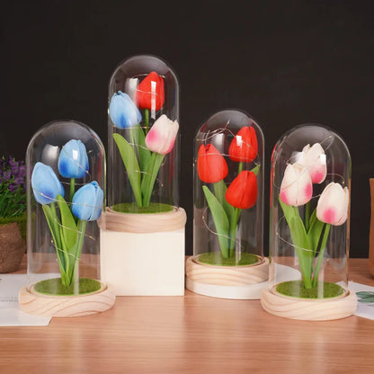 Elegant Tulip LED Nightlight – The Perfect Eternal Flower Decoration and Gift for Women, Ideal for Celebrating Mother’s Day, Valentine’s Day, and Christmas