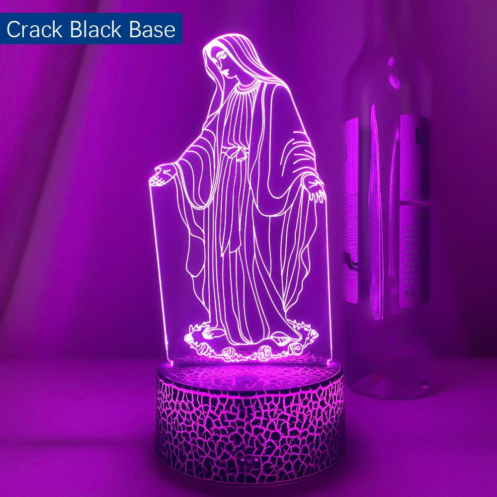 3D Illusion Night Light Lamp 7 Colors Changing Remote Control LED Table Lamp for Spiritual Spaces