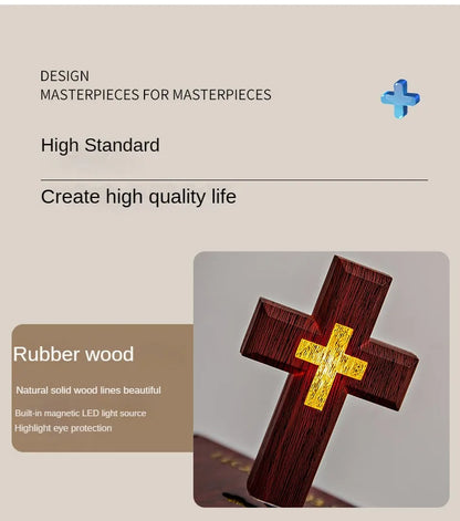 Magnetic Levitating Cross – Floating Christian Cross LED Night Light Desktop Decoration