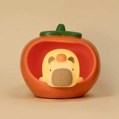 Cute Capybara Night Light, Silicone LED Lamp | USB Rechargeable Dimmable Bedside Light for Kids