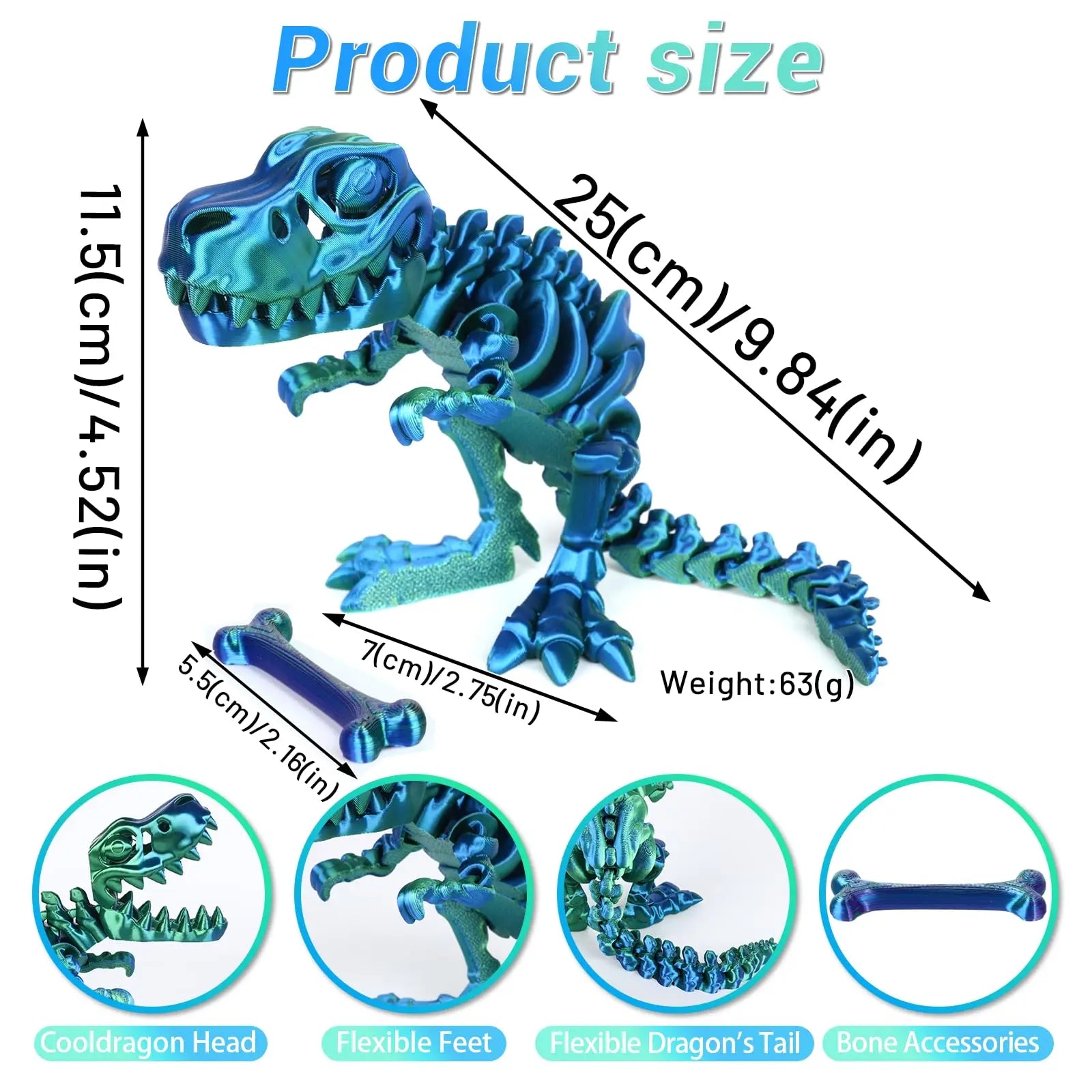 3D Printed Tyrannosaurus Rex Skeleton Figurine: A Fun and Enchanting Collectible Toy - Bilankas.world