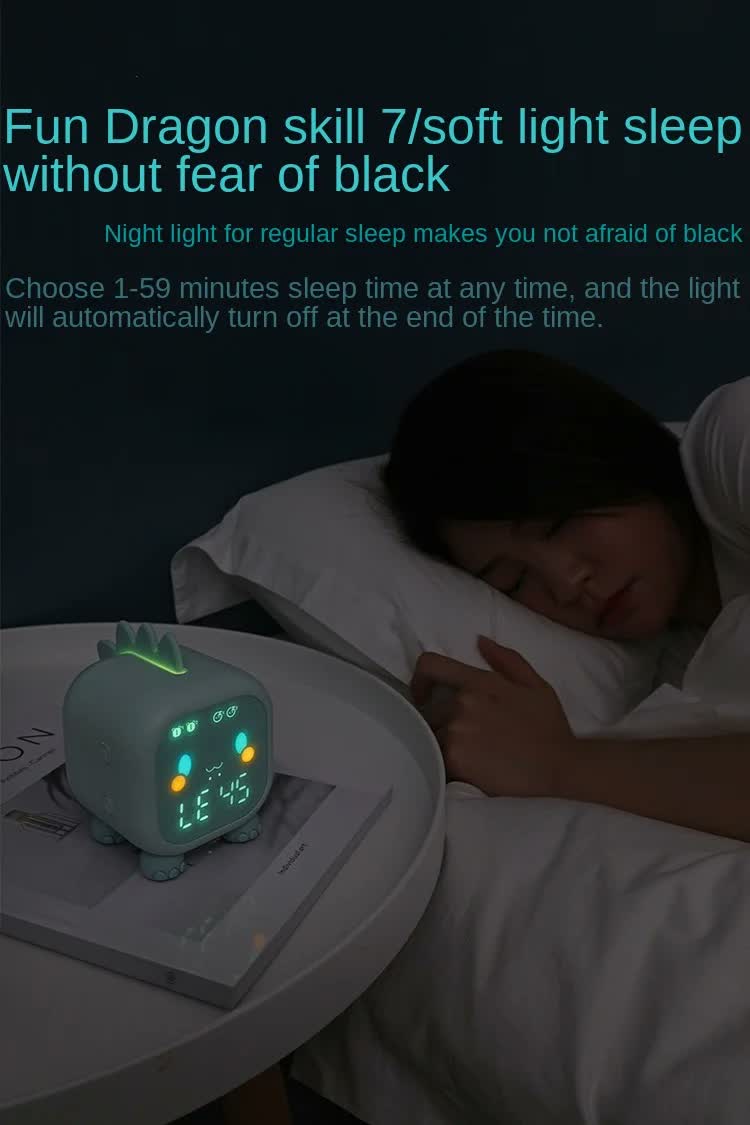 Fun Dragon Small Alarm Clock Night Light