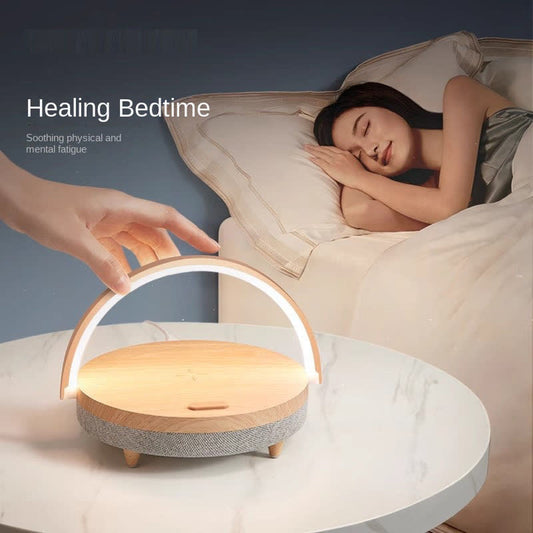 Minimalist Wireless Charging Bluetooth Speaker Desk Lamp, arch lit, bedside